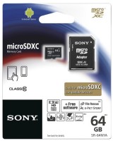 Карта памяти Sony microSDXC 64Gb Class 10 SR64NYAT + ADP