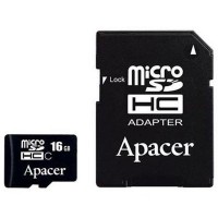 Карта памяти Apacer microSDHC 16Gb Class 10 + adapter