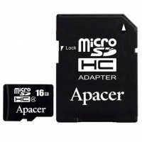 Карта памяти Apacer microSDHC 16Gb Class 4 + adapter