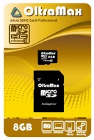 Карта памяти OltraMax microSDHC 8Gb Class 10 + adapter