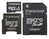 Карта памяти Transcend microSD 2Gb + adapter(2)