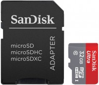 Карта памяти SanDisk Ultra MicroSDHC 32Gb Class 10 (SDSQUNC-032G-GN6IA) + адаптер