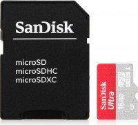 Карта памяти SanDisk SDSDQUI-016G-U46 16Gb microSDHC Class10 Ultra Android + adapter