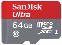 Карта памяти SanDisk microSDXC Class 10 64Gb + адаптер SDSQUNC-064G-GN6IA