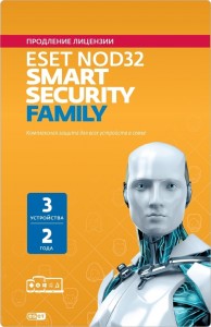 Антивирусы Eset NOD32 Smart Security Family 3ПК на 2 года (NOD32-ESM-NS(EKEY)-2-3)