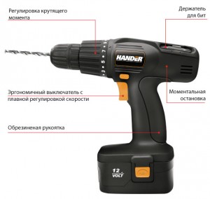 Дрель-шуруповерт Hander HCD-12N-7-MK