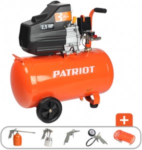 Поршневой масляный компрессор Patriot Euro 50/260+набор пневмоинструмента Kit 5B