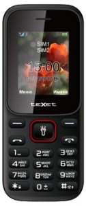 Мобильный телефон Texet TM-128 Black red