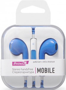 Проводная гарнитура Partner Mobile 036076 Blue