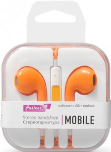 Проводная гарнитура Partner Mobile 036076 Orange