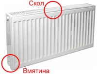 Стальной радиатор Purmo Compact 22 500x1800  дефект - сколы и вмятины на корпусе