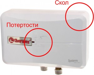 Проточный водонагреватель Thermex System 800 White после сервиса, дефект