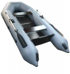 Моторно-гребная надувная лодка Аквамаран Скат 300TR без киля Серая