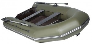 Моторная надувная лодка Лоцман М-290 ЖС Зеленая (киль+привал)