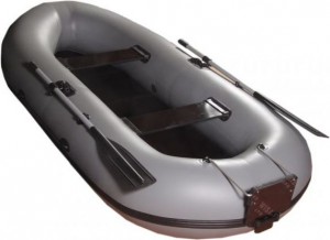 Моторно-гребная надувная лодка Аквамаран Luxe Boat ЛБ300Т серая