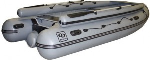 Гребная надувная лодка Фрегат M-390 FM Lux Серая