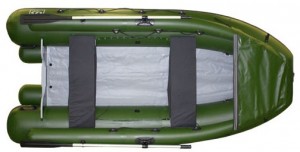 Гребная надувная лодка Фрегат M-390 FM Lux Зеленая