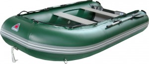 Моторно-гребная надувная лодка Yukona 330 TS Green с Пайолом секционным щитовым фанерным