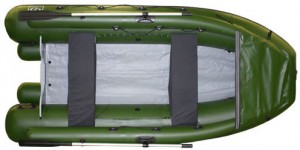 Гребная надувная лодка Фрегат M-370 FM Lux Зеленая