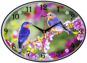 Настенные часы 21 Век 2434-1254 Птички на цветущей веточке