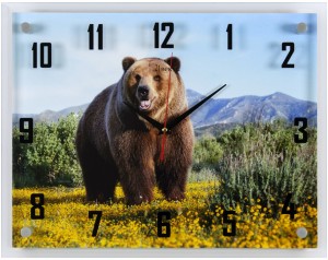 Настенные часы 21 Век 3545-1141 Медведь на цветущем поле в горах