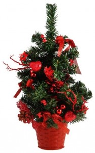 Новогодняя ёлка SLand Настенная с красным декором