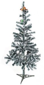 Новогодняя ёлка Серпантин 184-107 150см пленочная с инеем Зеленая