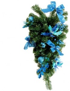 Новогодняя ёлка SLand Подвесная настенная с синим декором