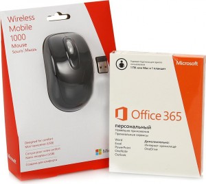 Операционная система Microsoft Office 365 Personal 32/64 подписка на 1 год [QQ2-00090] + Wrlss Mobile Mouse 1000