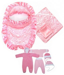 Комплект на выписку Крошкин дом Сувенир бархатный 8 Розовый