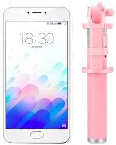 Смартфон Meizu M3 Note 16Gb Silver white + монопод MZU-Pod Pink