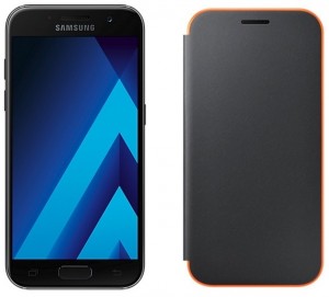 Смартфон Samsung Galaxy A7 (2017) SM-A720F/DS Black + чехол A720 FlipCover Neon Black