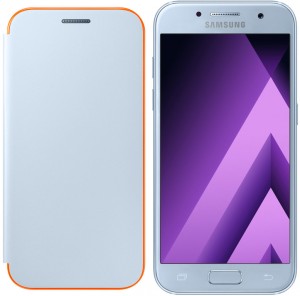 Смартфон Samsung Galaxy A3 (2017) SM-A320F/DS Blue + чехол A3 Neon Flip Cover Blue