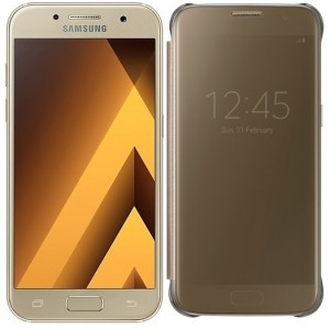 Смартфон Samsung Galaxy A7 (2017) SM-A720F/DS Gold + чехол A720 Clear View Cover Gold