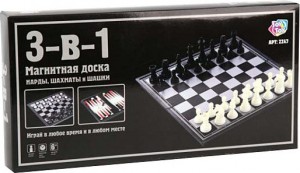 Интеллектуальная игра 1TOY 2247 шахматы магнитные 3в1