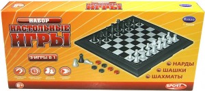 Интеллектуальная игра Rinzo S-00024 Шахматы, шашки, нарды магнитные 3в1