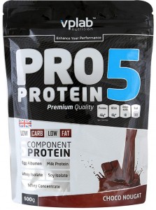 Протеин Vplab VP191076 Pro5 Protein шоколад нуга 500 г