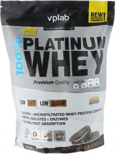 Протеин Vplab VP53967 100% Platinum Whey печенье крем 750 г