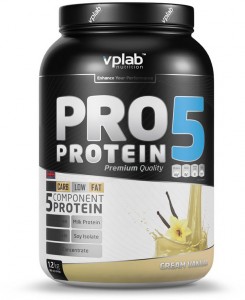Протеин Vplab VP191075-2 Pro5 Protein ваниль крем 1200 г