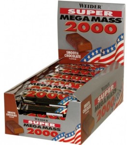 Батончик Weider 32418 Super Mega Mass 2000 шоколад 24x60г