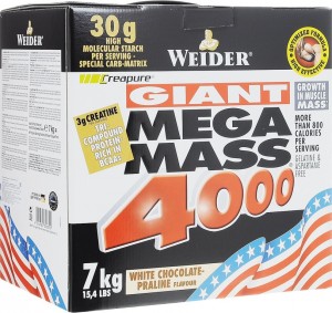 Гейнер Weider 32635 Mega Mass 4000 белый шоколад пралине 7 кг