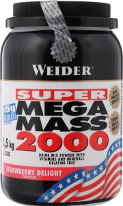 Гейнер Weider 32822 Mega Mass 2000 клубника 1.5 кг